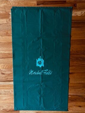 Marshall Fields Green Clock Logo Plastic Garment Bag Vintage 34” x 23” Lot Of 5